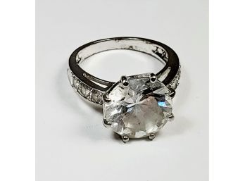 Sterling Silver CZ Ring With HUGE Stone