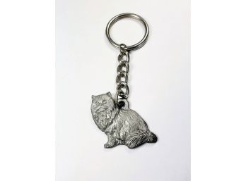 Cat 'I LOVE Himalayan' Pewter Key Chain