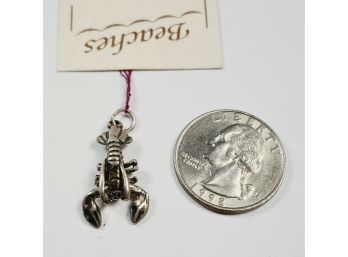 New Beaches Sterling Silver Lobster Pendant