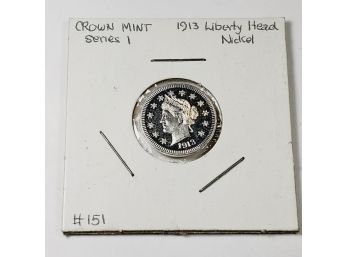 Minatare .999 Silver 1913 Nickel The Crown Mint 1/10 Oz