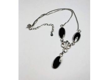 Sterling Silver  Black Onyx  Necklace