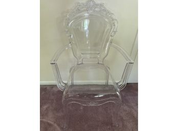 Lucite Arm Chair With Frilly Detail