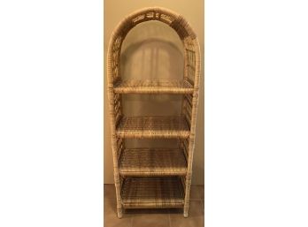 Four Tier Wicker Shelf With Arched Top