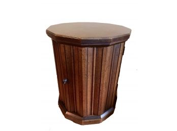 Dodecadon Shaped Henredon End Table With Door