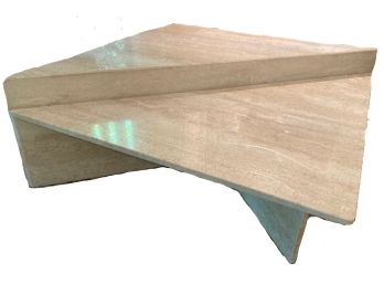 Travertine Marble 2-piece Triangular Coffee Table