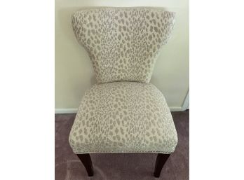 Cheetah Print Side Chair With Nailhead Detail