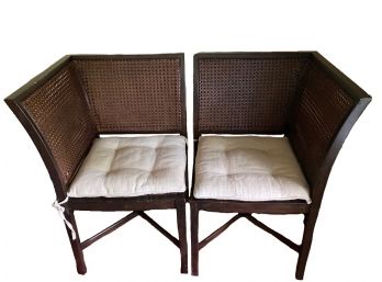 Corner Double Cane Back Chairs