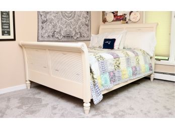 Queen Size Bed With Scroll Headboard, Footboard And Mattress Included