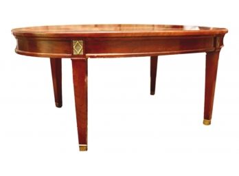 STICKLEY Oval Table With Brass Footing