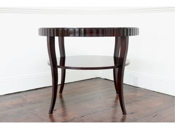 BAKER FURNITURE Round Scalloped Edge Table By Barbara Barry Collection