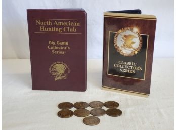 North American Hunting Club & National Rifle Association Bronze Coin Medallions & Folios