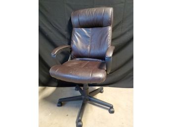 Turcotte Adjustable High Back Brown Faux Leather Rolling Office Chair