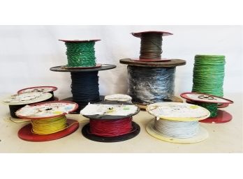 Twelve Spools Of Assorted Low Voltage Old Wire: Weico - Partially Full Spools