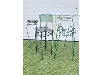 Five Metal Various Size Garden Plant Stands