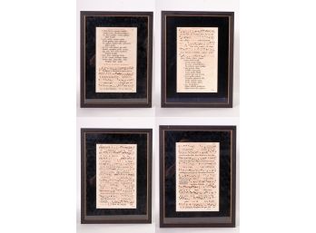 Framed Pages Of Antique Latin Hymnals