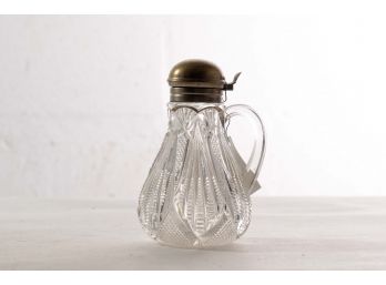 Antique Cut Glass Syrup Pitcher