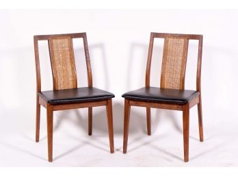 Pair Of Midcentury Modern Cane Panel Back Chairs