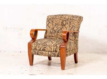 Art Deco Armchair In Tiger Print Upholstery