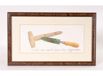 French Watercolor ' Those Are Not Cigars'