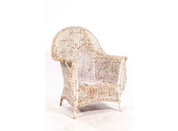 Distressed Wicker Chair