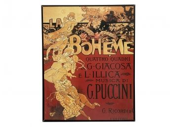 A Vintage Framed 'La Boheme' Opera Poster