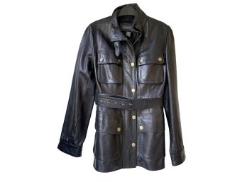 A Ladies' Leather Coat By Banana Republic