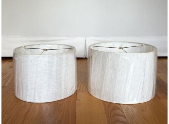 A Pair Of Linen Drum Shades