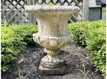 A Large Cast Stone Garden Urn