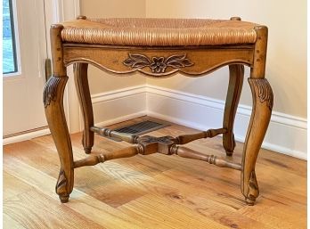 A Rush Seated Stool In French Provincial Style