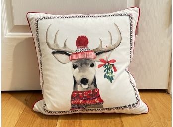 A Reindeer Themed Throw Pillow