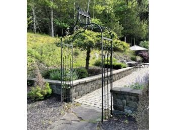 A Large Vintage Metal Garden Trellis