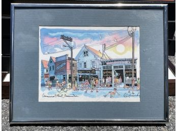 A Vintage Signed Print By Robert Kennedy, Provincetown Street Scene