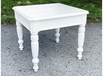 A White Painted Wood Side Table By Lane Furniture