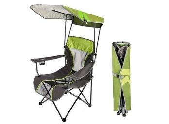 A Folding Chair With Shade Canopy