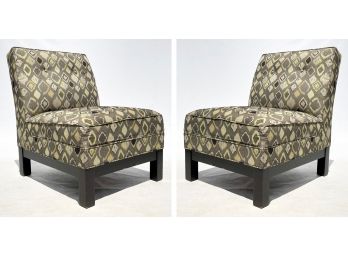 A Pair Of Modern Upholstered Chairs By Mitchell Gold  Bob Williams