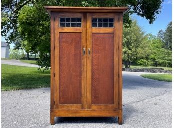 A Custom Arts & Crafts Media Cabinet, Or Wardrobe By Romweber