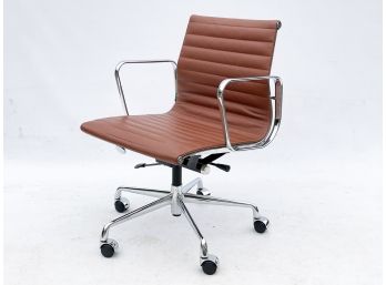 Eames Office Chair In Chrome And Brown Leather (2 Of 2)