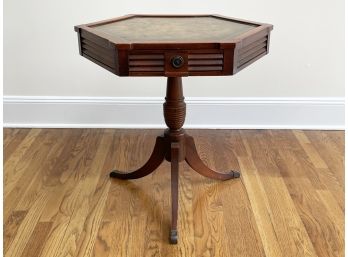 A Vintage Leather Top Library Table