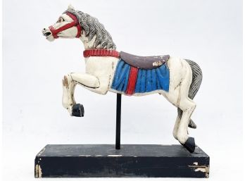 An Incredible 19th Century Painted Wood Carousel Horse