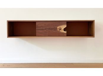 A Gorgeous Modern Exotic Hardwood Floating Credenza