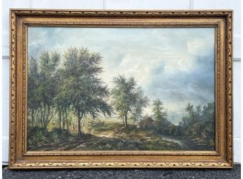 A Vintage Oil On Canvas Landscape, Signed Landwear Sr.