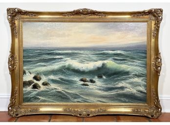 A Large Vintage Seascape Oil On Canvas, Signed A. Tille