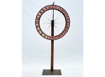 An Incredible Antique Carnival Game Numerical Spinning Wheel