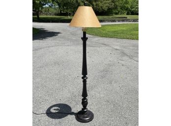 A Turned Oak Standing Lamp In Ebony Tone