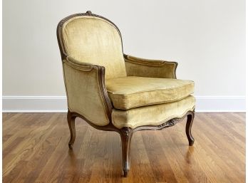 A Vintage Bergere Chair In Velvet