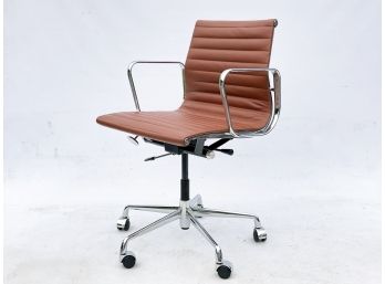 Eames Office Chair In Chrome And Brown Leather (1 Of 2)