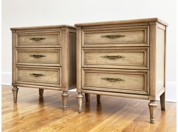 A Pair Of Vintage Nightstands In Blonde Oak By White Fine Furniture