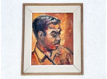 A Vintage Oil On Board Portrait, Signed Ruhi Roth