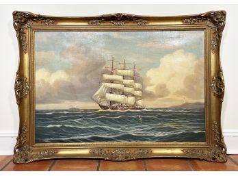 A Vintage Oil On Canvas, Nautical Scene, Signed J. Winfried (Dutch, 1886-1959)