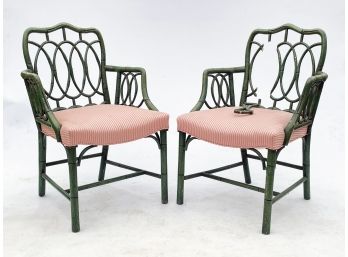 A Pair Of Antique Chinoiserie Arm Chairs (AS IS)